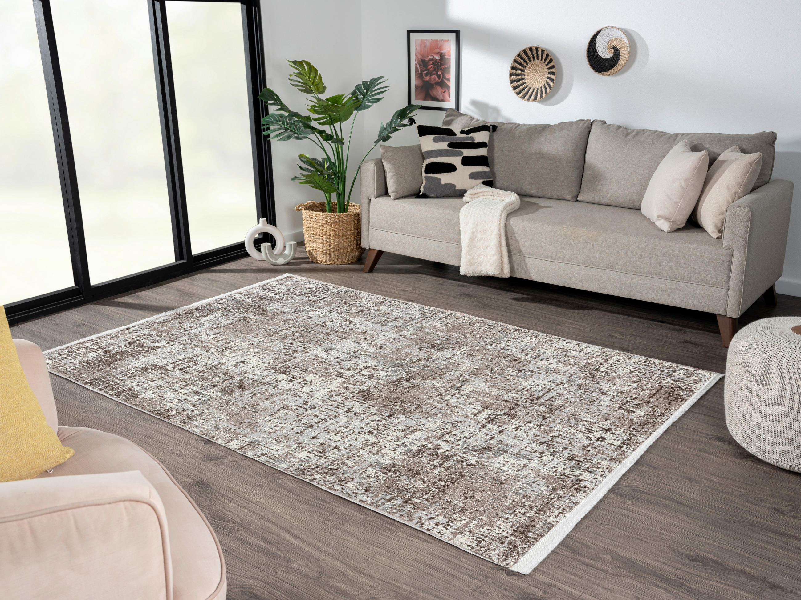 Thumbnail - Novel Webteppich Aramis, Creme, Beige, Textil, Abstraktes, rechteckig, 80x150 cm, Oeko-Tex® Standard 100, für Fußbodenhe...