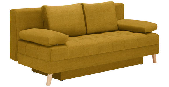 SCHLAFSOFA Webstoff Gelb  - Gelb/Naturfarben, KONVENTIONELL, Holz/Textil (195/90/90cm) - Cantus