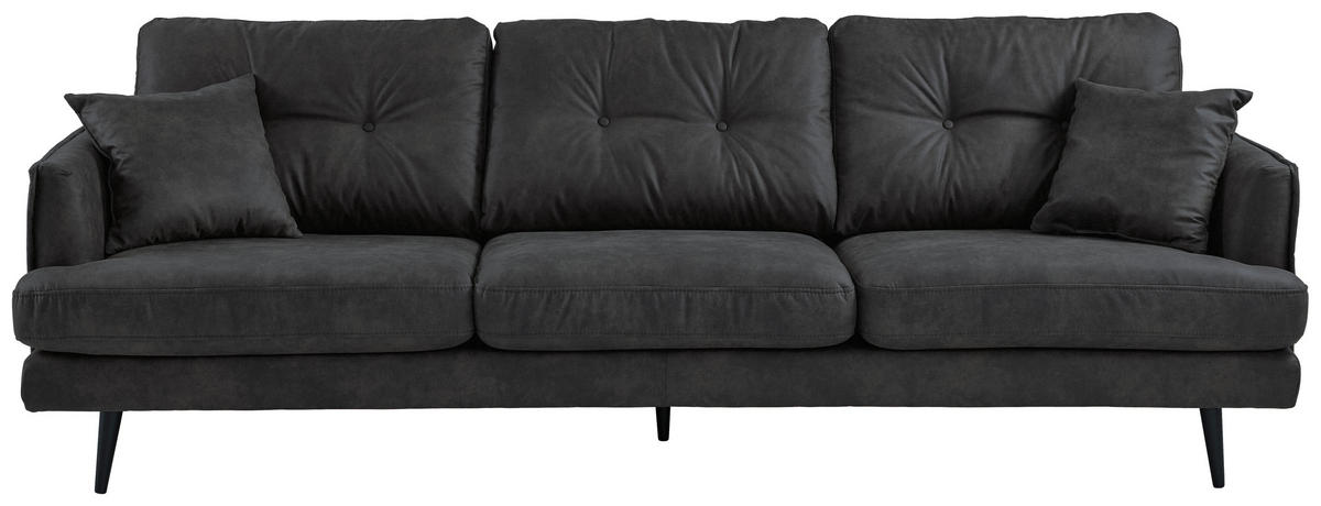 3-SITS SOFFA i mikrofiber antracit  - svart/antracit, Design, trä/textil (257/89/92cm) - MID.YOU