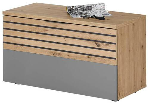 GARDEROBENBANK 85/48/38 cm  - Schwarz/Eiche Artisan, Natur, Holzwerkstoff/Kunststoff (85/48/38cm) - MID.YOU
