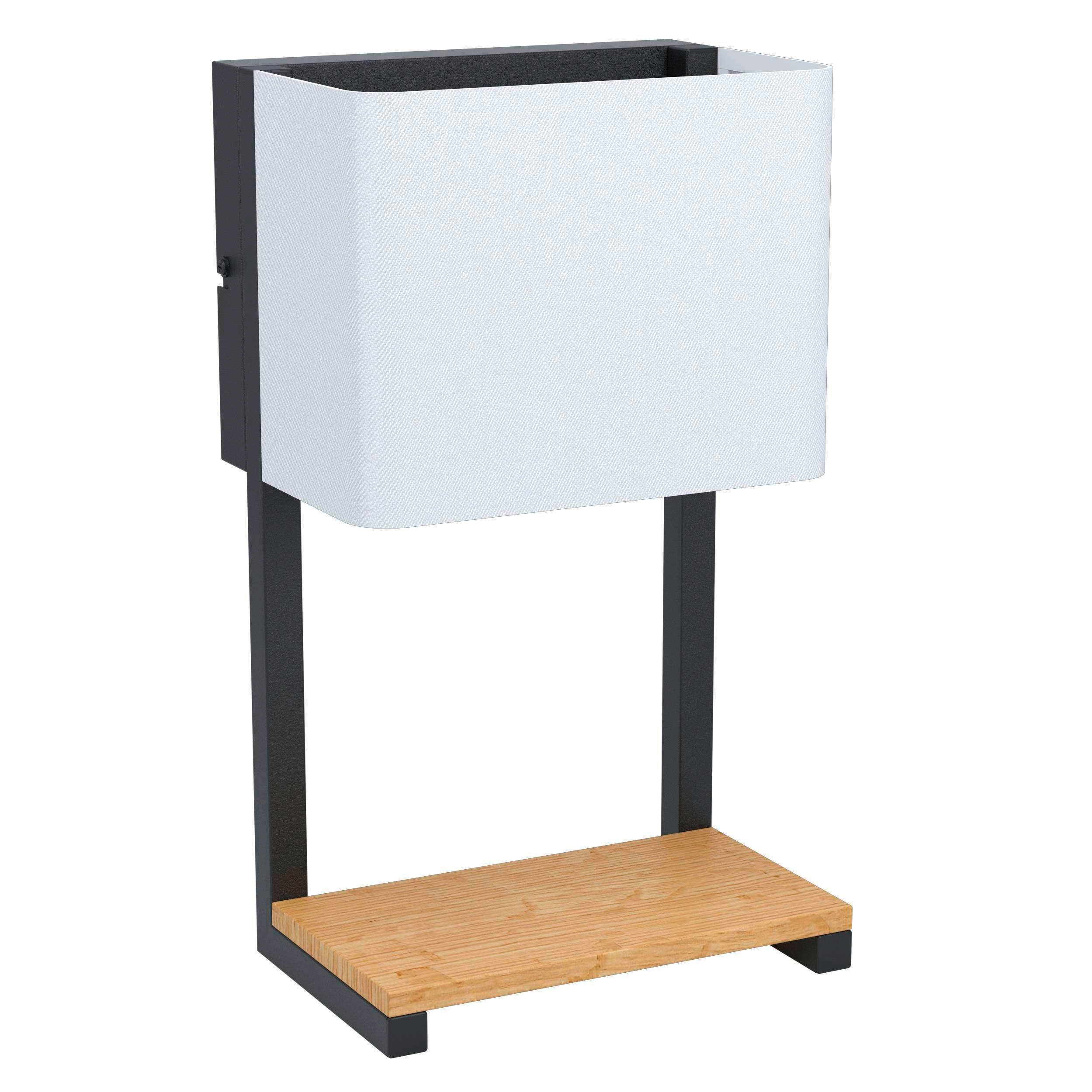 WANDLEUCHTE Galdakao 20/12.5/35.5 cm  - Schwarz/Weiß, Natur, Holz/Textil (20/12.5/35.5cm) - Eglo