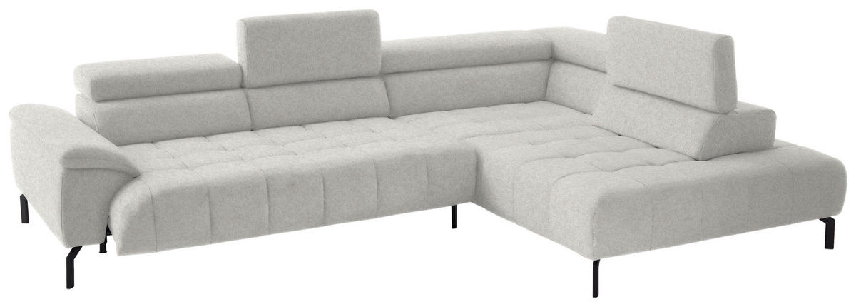 ECKSOFA in Chenille Beige  323/222 cm  - Beige/Schwarz, Design, Textil/Metall (323/222cm) - Beldomo Style