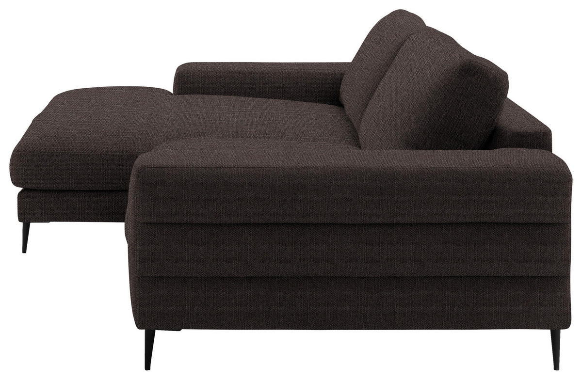 ECKSOFA in Flachgewebe Braun  - Schwarz/Braun, Design, Textil/Metall (177/253cm) - Dieter Knoll