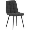 STUHL  in Eisen Leinenoptik Holz, Metall, Textil  - Anthrazit/Schwarz, KONVENTIONELL, Holz/Textil (45/89/58cm) - MID.YOU