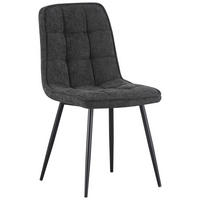 STUHL  in Eisen Leinenoptik Holz, Metall, Textil  - Anthrazit/Schwarz, KONVENTIONELL, Holz/Textil (45/89/58cm) - MID.YOU