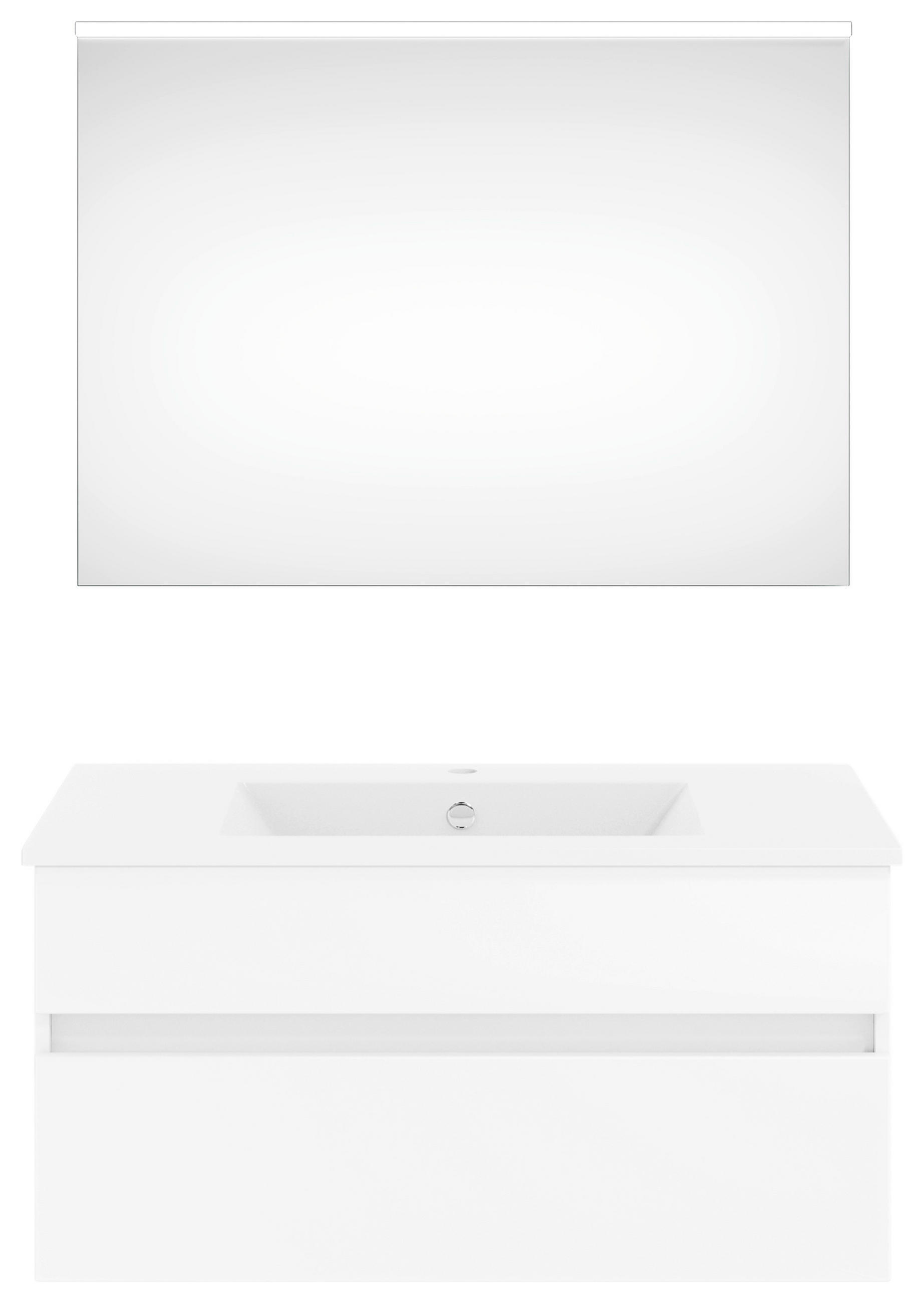 BADEZIMMER  in 92 cm  - Weiß Hochglanz/Weiß, KONVENTIONELL, Holzwerkstoff (92cm) - Puris