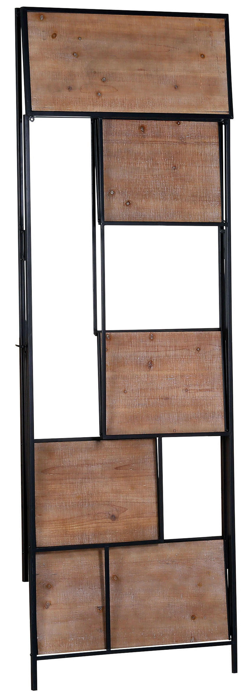 REGÁLOVÝ DIEL, prírodné farby, čierna, železo, 77/185/35 cm - prírodné farby/čierna, Konventionell, kov/kompozitné drevo (77/185/35cm) - Linea Natura