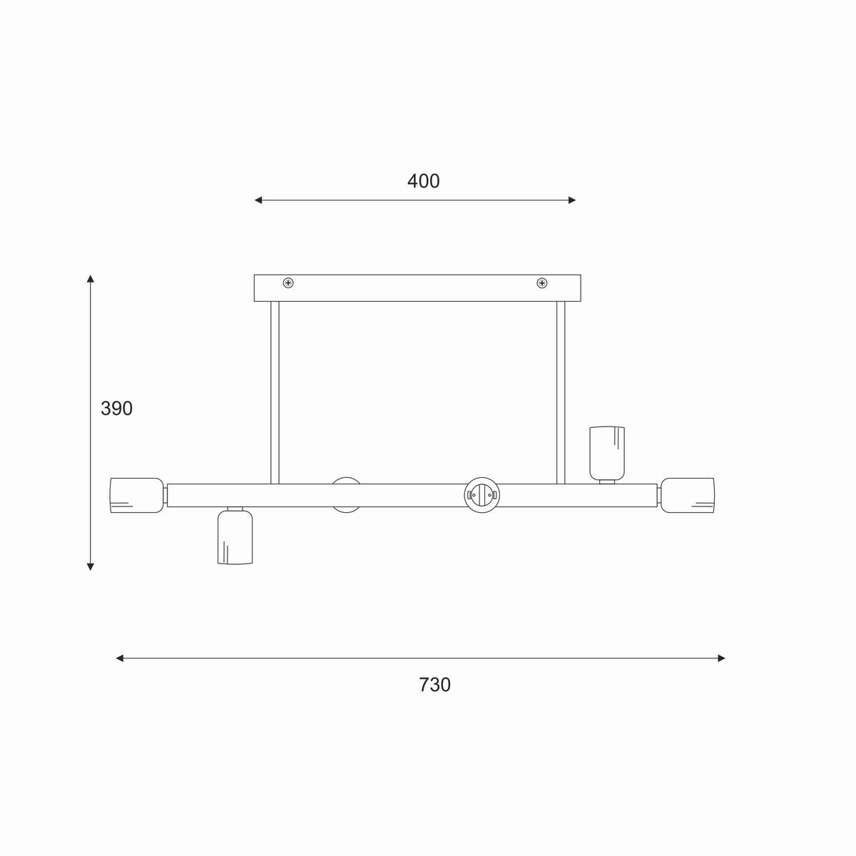 DECKENLEUCHTE    90/39/73 cm  - Goldfarben, Basics, Glas/Metall (90/39/73cm)