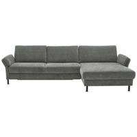 ECKSOFA in Chenille, Flachgewebe Dunkelgrau  - Dunkelgrau/Schwarz, Design, Textil/Metall (316/175cm) - Dieter Knoll
