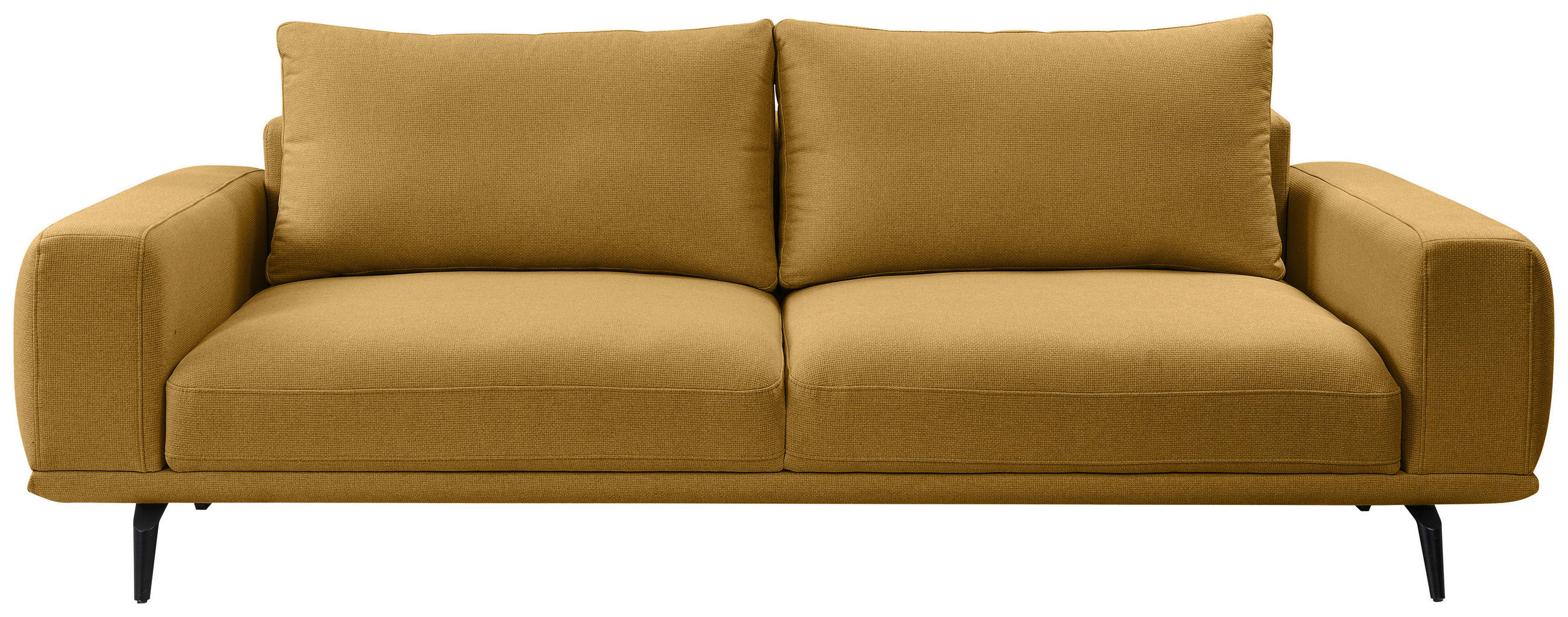 3-SITZER-SOFA Webstoff Gelb  - Gelb/Schwarz, MODERN, Textil/Metall (242/89/115cm) - MID.YOU