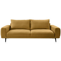 3-SITZER-SOFA in Webstoff Gelb  - Gelb/Schwarz, Modern, Textil/Metall (242/89/115cm) - MID.YOU