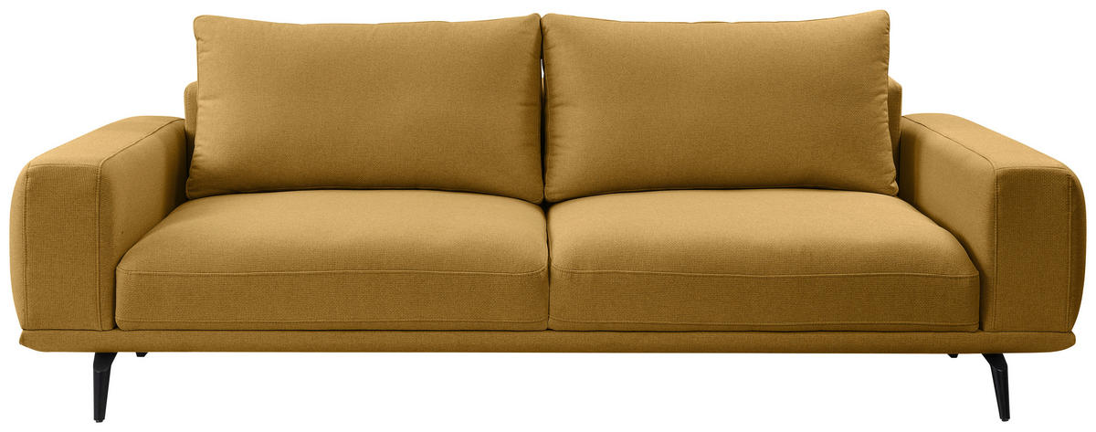 3-SITZER-SOFA in Webstoff Gelb  - Gelb/Schwarz, Modern, Textil/Metall (242/89/115cm) - MID.YOU