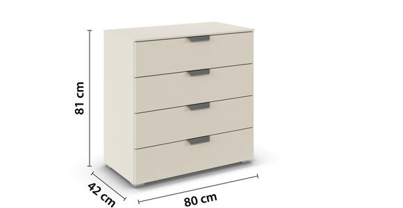 KOMMODE  in 80/81/42 cm  - Chromfarben/Champagner, Design, Holzwerkstoff/Metall (80/81/42cm) - Carryhome