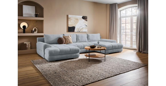 WOHNLANDSCHAFT  in Cord Dunkelgrau  - Chromfarben/Dunkelgrau, KONVENTIONELL, Kunststoff/Textil (180/376/180cm) - Carryhome