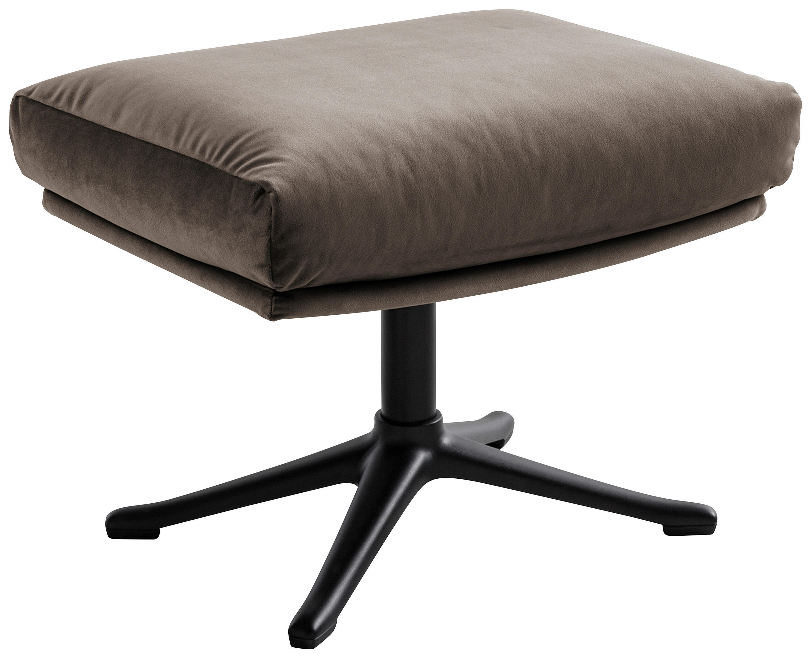 HOCKER Samt Taupe  - Taupe/Schwarz, Design, Textil/Metall (51/37/41cm) - home24
