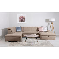 WOHNLANDSCHAFT Ramzes in Hellbraun  - Hellbraun/Grau, Design, Textil/Metall (215/328/173cm) - MID.YOU