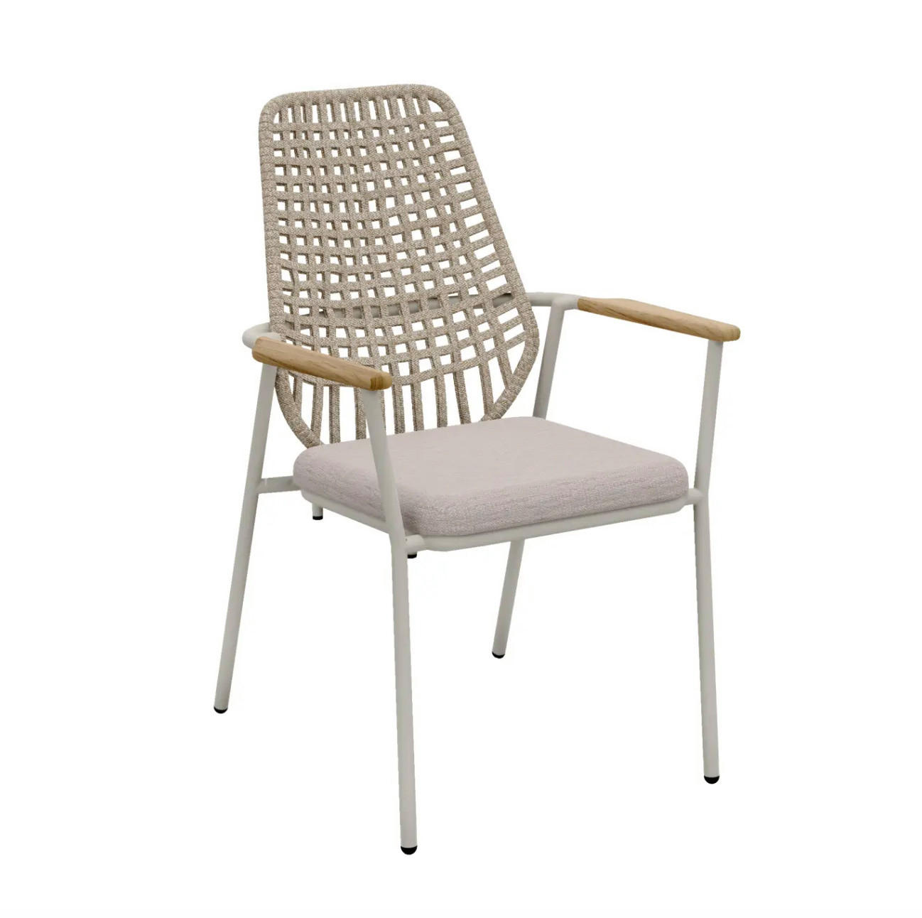 GARTENSESSEL Holz, Metall Creme  - Beige/Creme, Modern, Holz/Textil - Zebra 