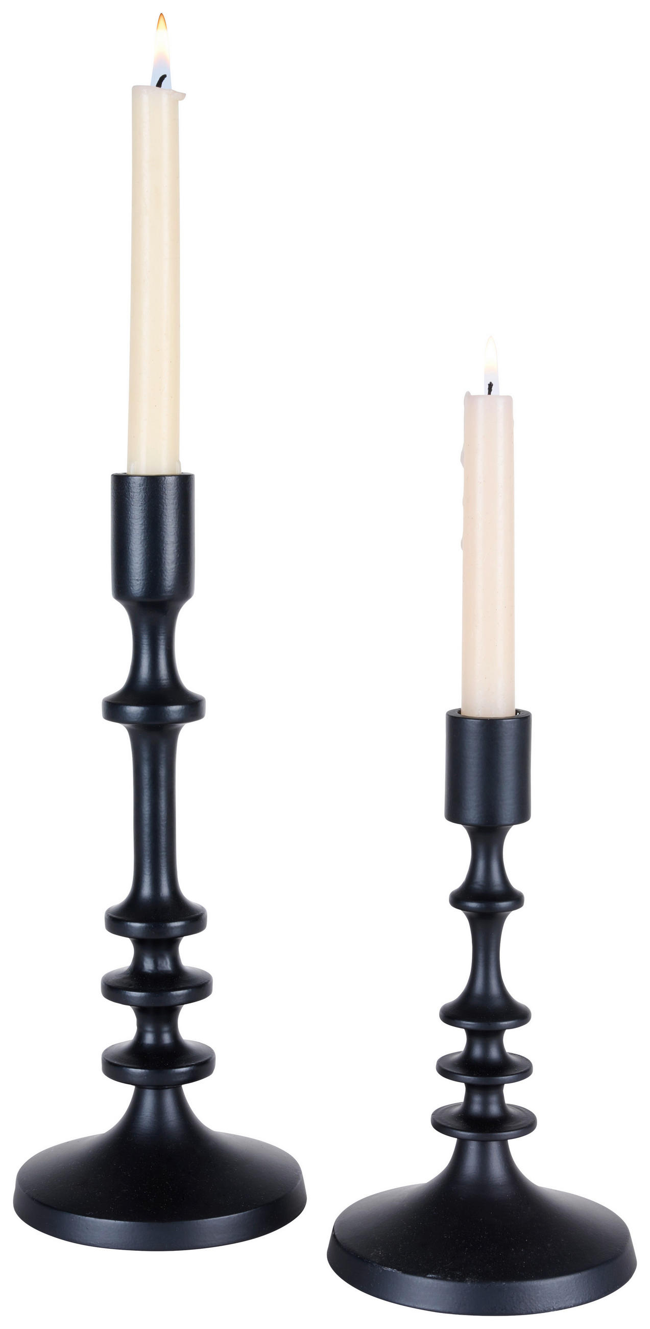 LJUSSTAKE - svart, Trend, metall (11Ø/20cm)