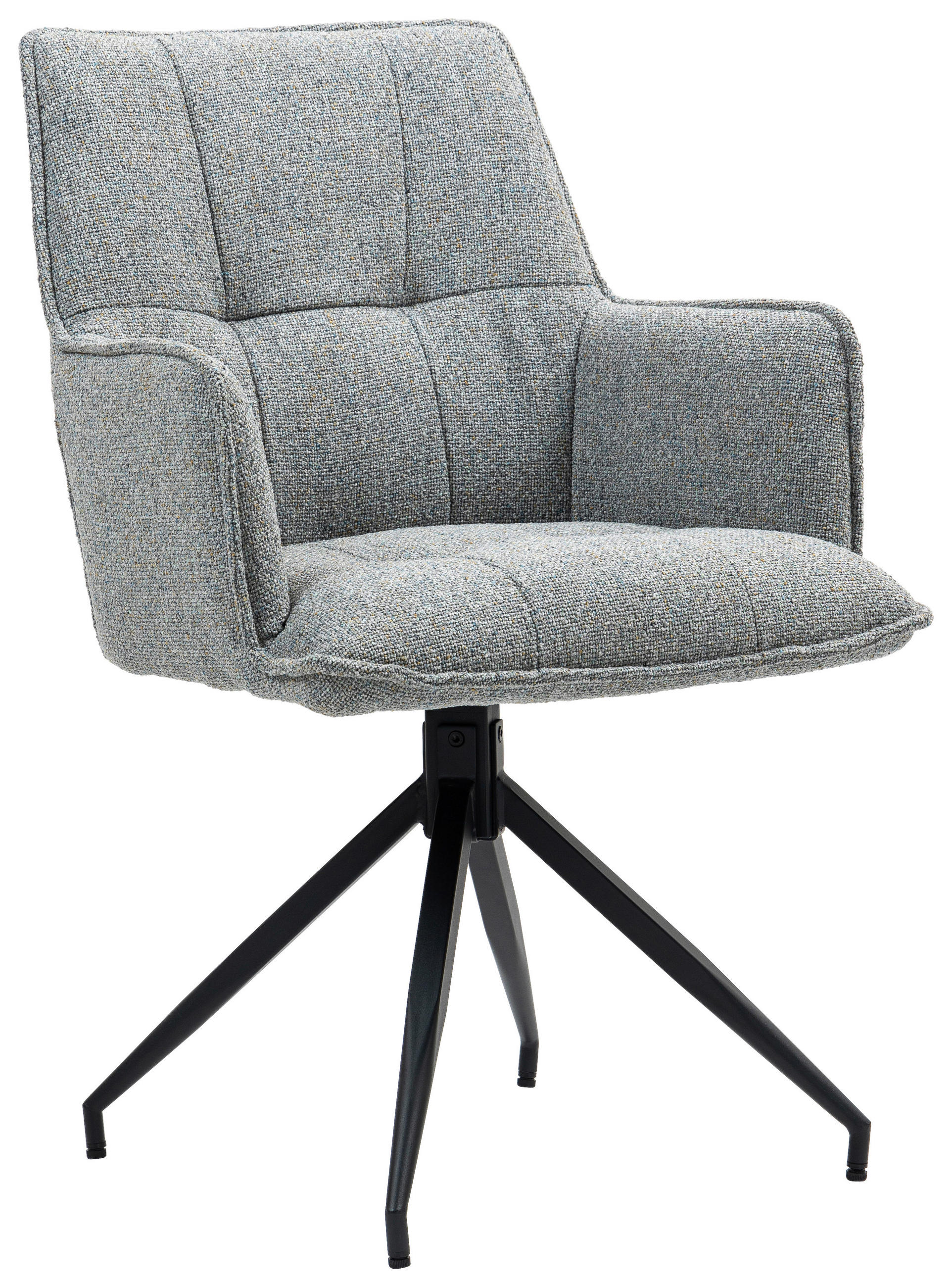 ARMLEHNSTUHL  in Eisen  - Schwarz/Grau, KONVENTIONELL, Textil/Metall (59/89,5/63cm) - MID.YOU