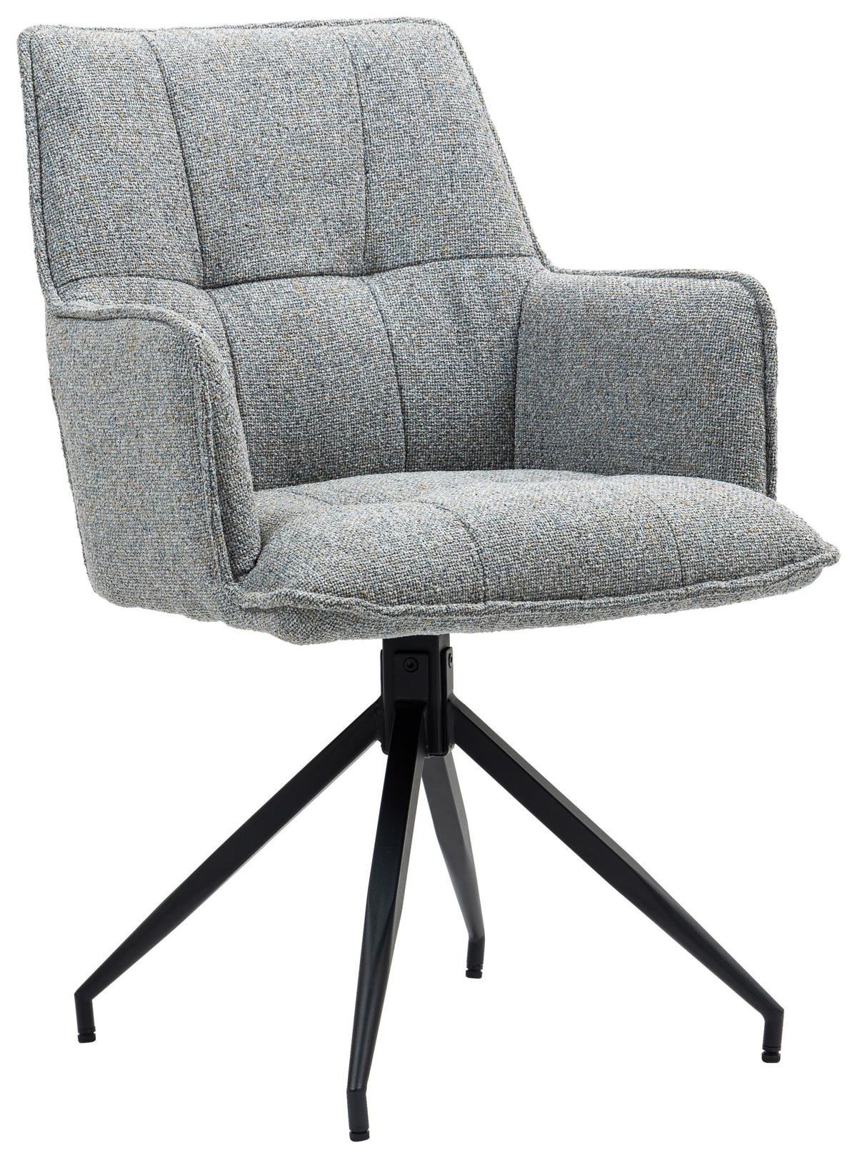 ARMLEHNSTUHL  in Eisen  - Schwarz/Grau, KONVENTIONELL, Textil/Metall (59/89,5/63cm) - MID.YOU