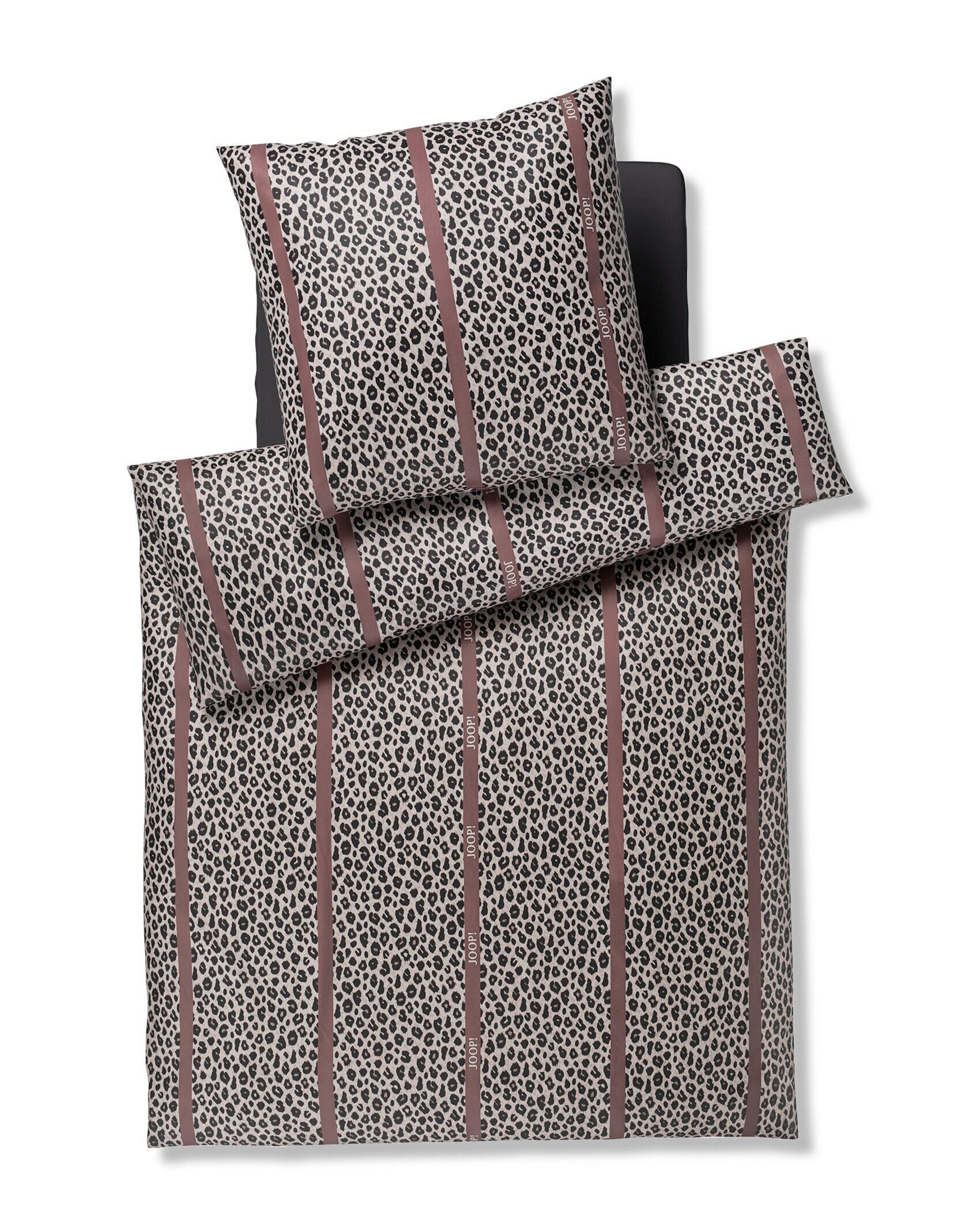 BETTWÄSCHE 2-teilig Leo Stripe Makosatin 135/200 cm  - Taupe, Design, Textil (135/200cm) - Joop!