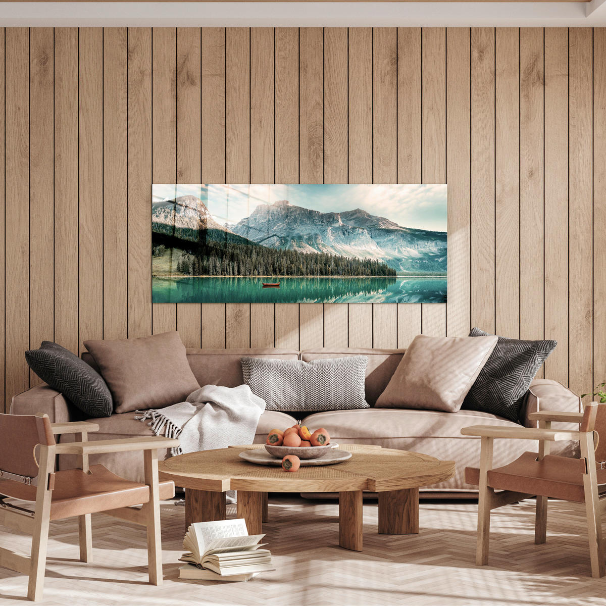 GLASBILD Landschaft & Natur 125/50 cm  - Multicolor, Basics, Glas/Papier (125/50cm)