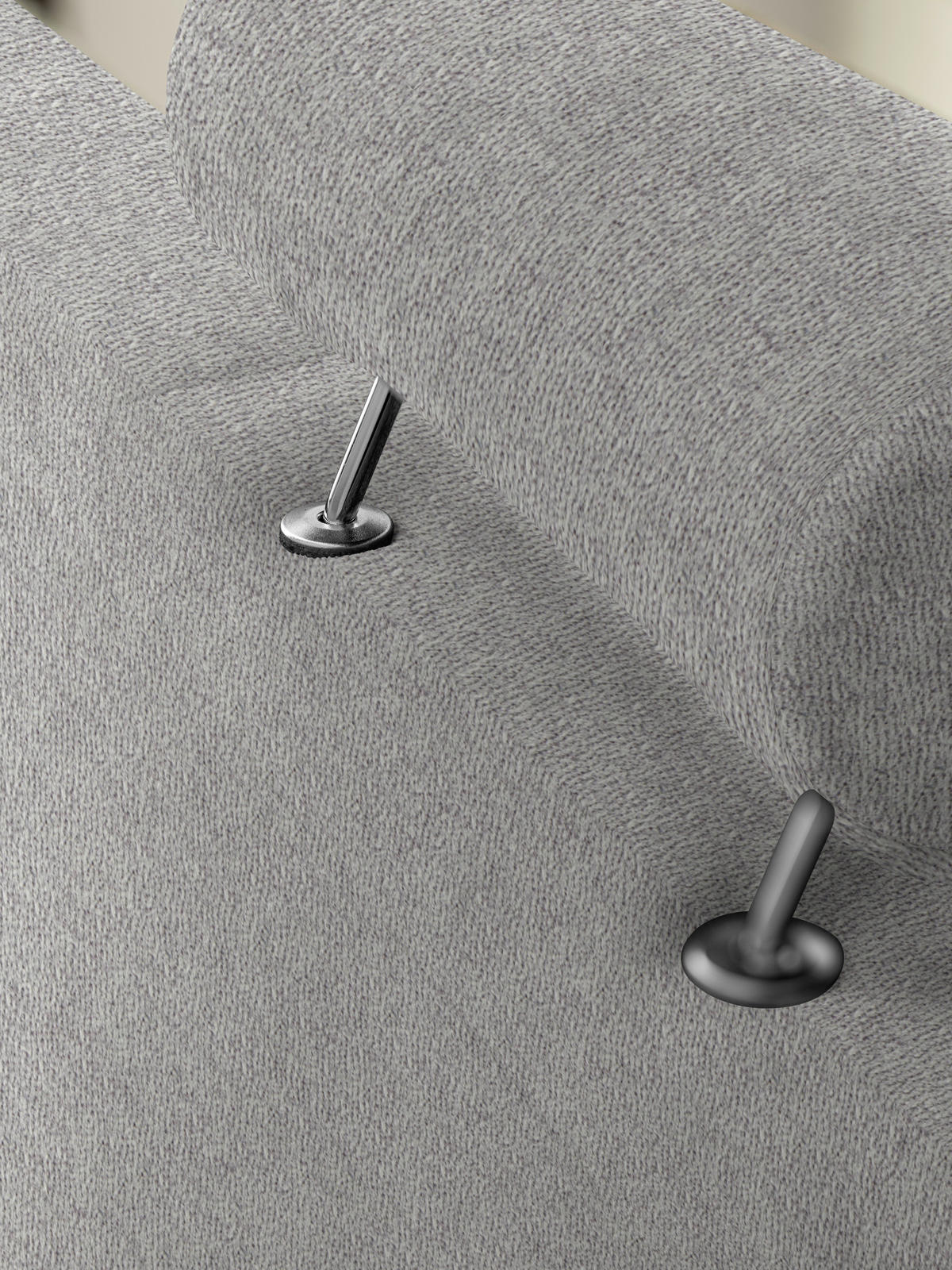 3-SITZER-SOFA in Flachgewebe Hellgrau  - Chromfarben/Hellgrau, Design, Textil/Metall (195/83/85cm) - Xora