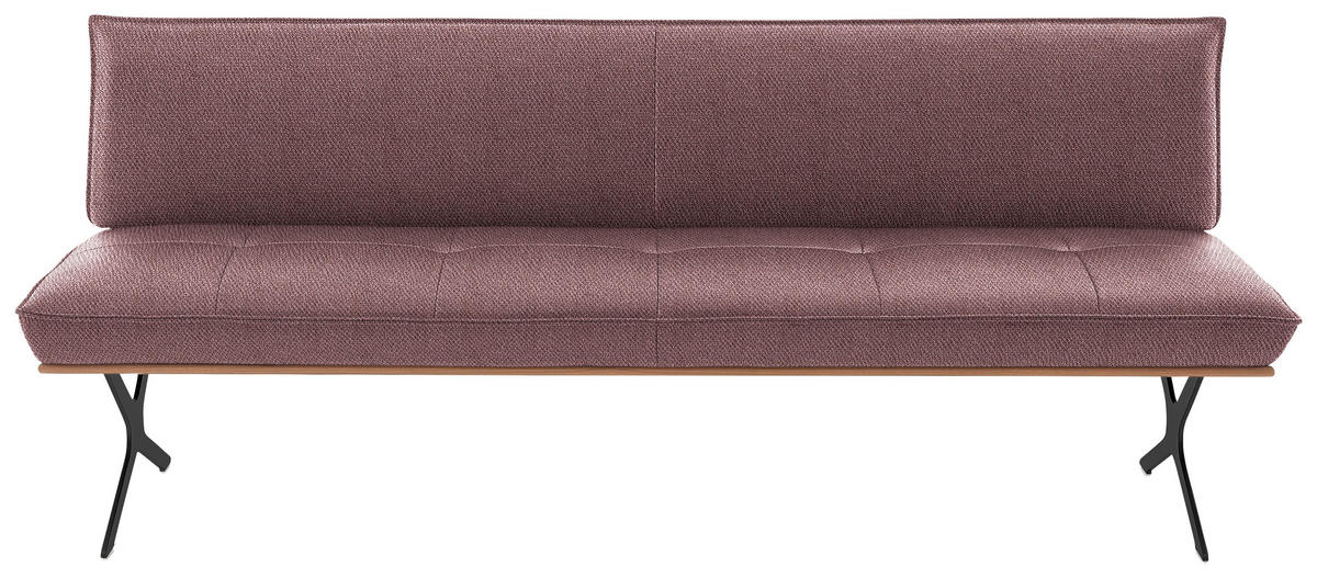 SITZBANK in Holz, Textil Schwarz, Nussbaumfarben, Altrosa  - Nussbaumfarben/Schwarz, Design, Holz/Textil (194/88/66cm) - Koinor
