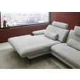 ECKSOFA in Chenille, Flachgewebe Silberfarben  284/180 cm  - Silberfarben/Schwarz, Design, Textil/Metall (284/180cm) - Dieter Knoll