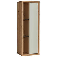 HÄNGEVITRINE Weiss, Eiche Artisan  40/115/32 cm  - Weiss/Eiche Artisan, Design, Glas/Holzwerkstoff (40/115/32cm) - Stylife
