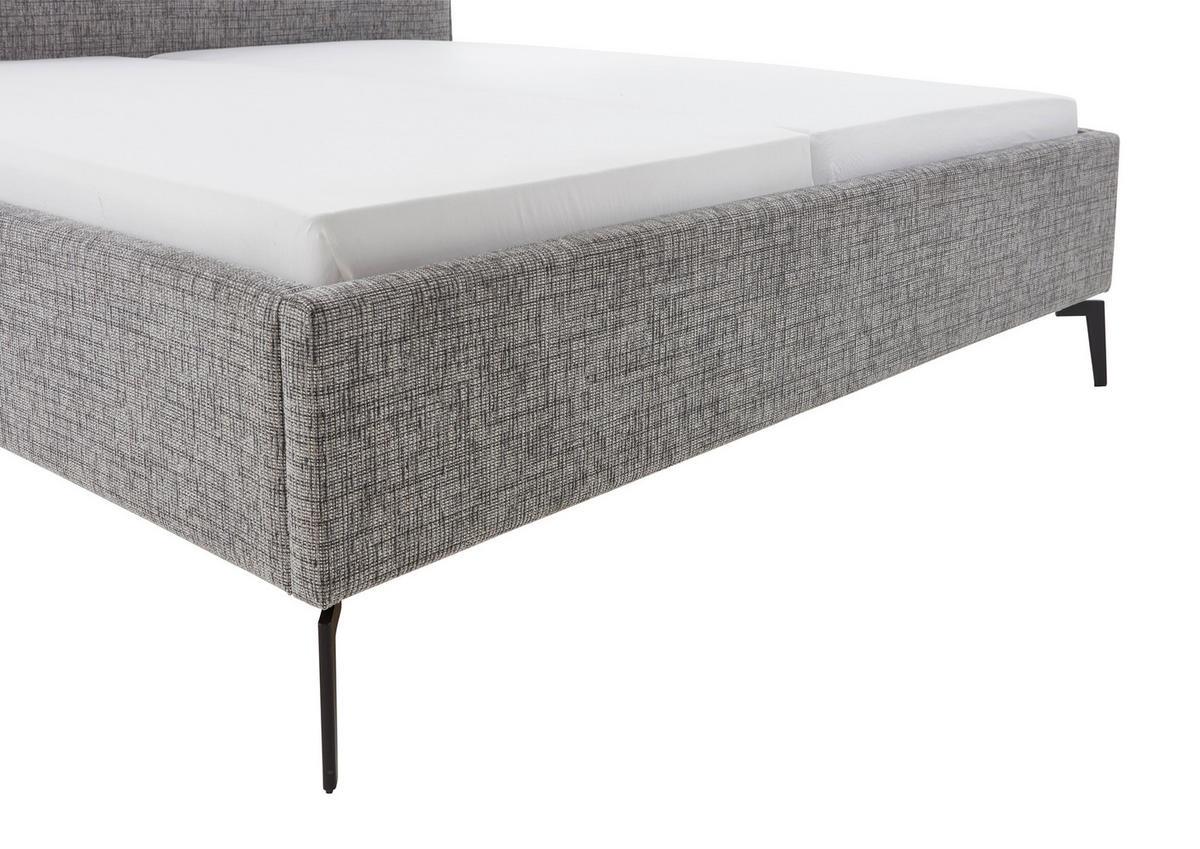 POLSTERBETT Lattenrost, Bettkasten 180/200 cm  in Grau, Hellgrau  - Birkefarben/Buchefarben, Design, Holz/Textil (180/200cm) - home24