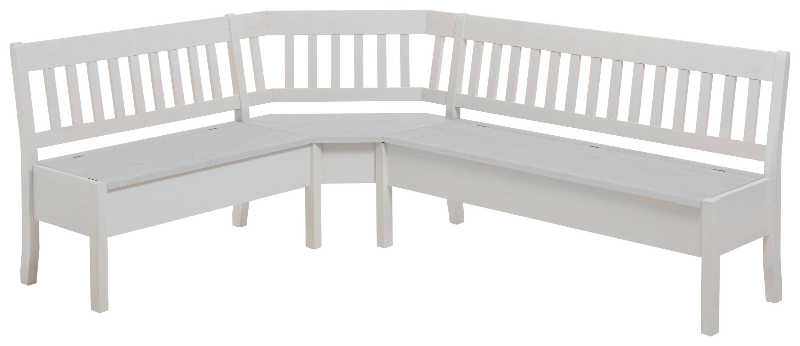 ECKBANK 170/213 cm Weiß Kiefer massiv   - Weiß, ROMANTIK / LANDHAUS, Holz (170/213cm) - Boxxx