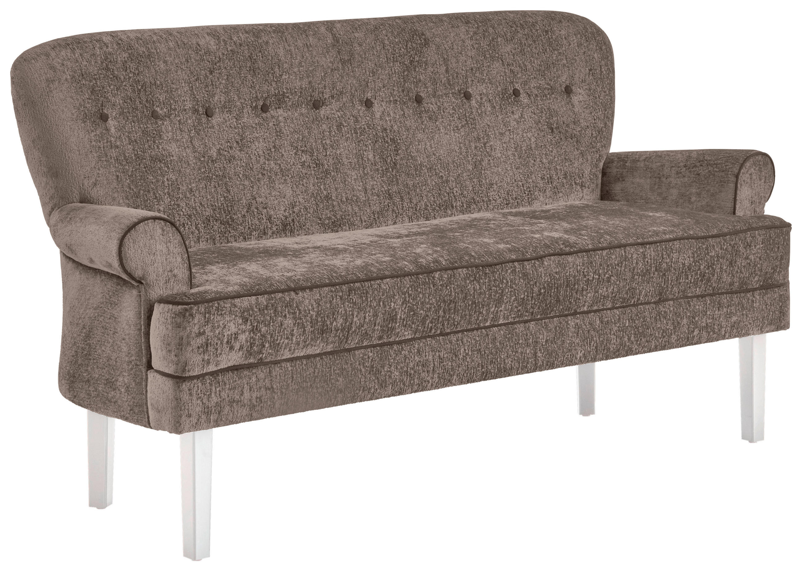 SITZBANK 180/91/75 cm Webstoff Taupe Buche massiv  - Taupe/Weiß, LIFESTYLE, Holz/Textil (180/91/75cm) - Valdera