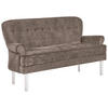 SITZBANK in Holz, Textil Taupe  - Taupe/Weiss, Lifestyle, Holz/Textil (180/91/75cm) - Valdera