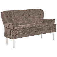 SITZBANK in Holz, Textil Taupe  - Taupe/Weiss, Lifestyle, Holz/Textil (200/91/75cm) - Valdera