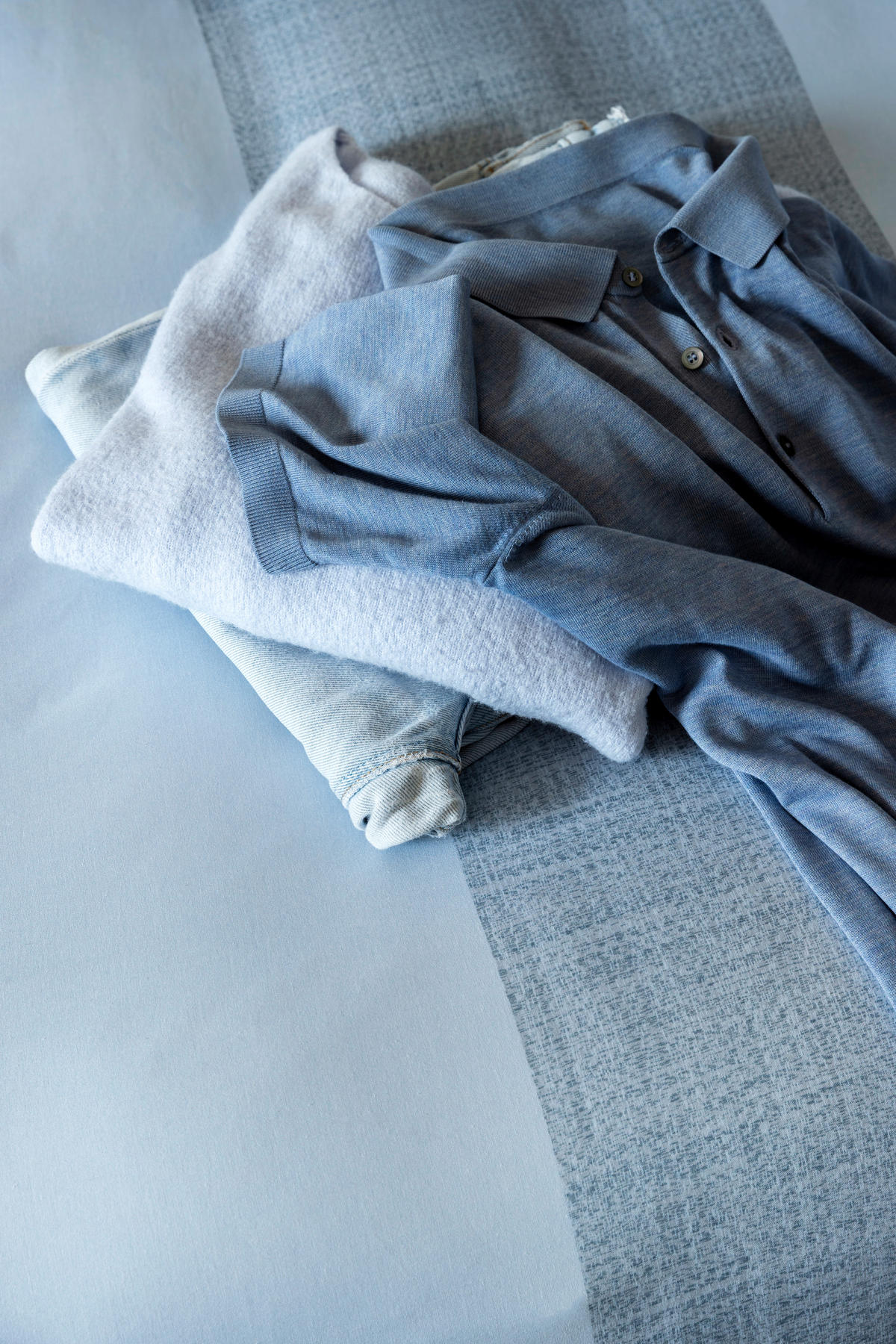 BETTWÄSCHESET Satin 160/210 cm  65 cm/100 cm  - Pastellblau/Graublau, Basics, Textil (160/210cm) - Novel