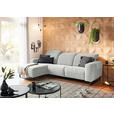 ECKSOFA  in Cord Hellgrau  180/266 cm  - Hellgrau/Schwarz, KONVENTIONELL, Textil/Metall (180/266cm) - Hom`in