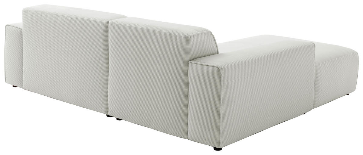 ECKSOFA in Cord Hellgrau  - Hellgrau/Schwarz, Design, Kunststoff/Textil (189/230cm) - Pure Home Lifestyle