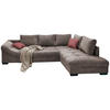ECKSOFA Taupe Cord  - Taupe/Koralle, Design, Holz/Textil (298/202cm) - MID.YOU