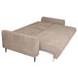 SCHLAFSOFA  mit Liegefunktion, Schlafen auf Sitzhöhe, Rücken echt Chenille Beige  - Beige/Schwarz, KONVENTIONELL, Textil/Metall (235/90/104cm) - Carryhome