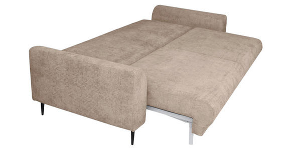 SCHLAFSOFA  mit Liegefunktion, Schlafen auf Sitzhöhe, Rücken echt Chenille Beige  - Beige/Schwarz, KONVENTIONELL, Textil/Metall (235/90/104cm) - Carryhome
