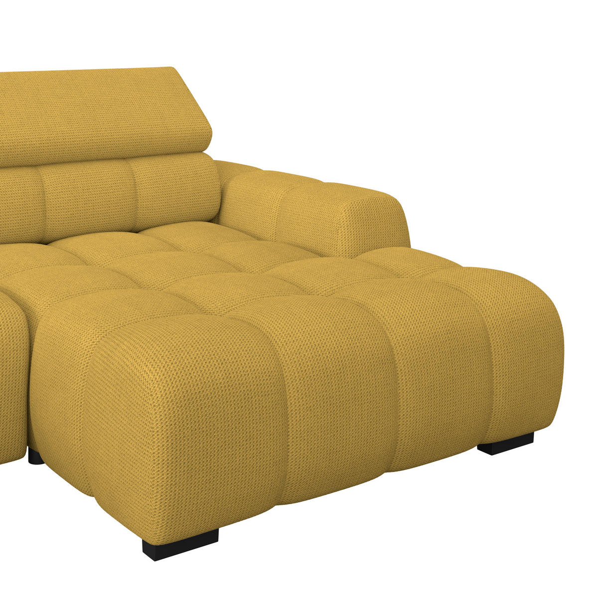 HÖRNSOFFA i vävt tyg senapsgul  - svart/senapsgul, Trend, textil/plast (285/168cm) - Livetastic