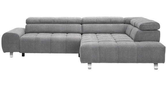 ECKSOFA  in Webstoff Grau  295/201 cm  - Silberfarben/Grau, Design, Textil/Metall (295/201cm) - Hom`in