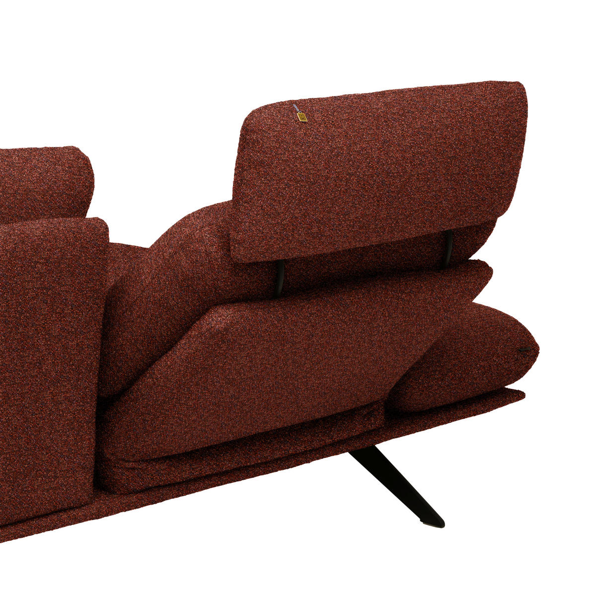 ECKSOFA  in Flachgewebe Rotorange  155/234 cm  - Rotorange/Schwarz, Design, Textil/Metall (155/234cm) - Dieter Knoll