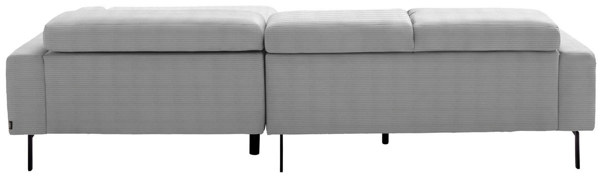 ECKSOFA Cord Hellgrau  - Hellgrau/Schwarz, Design, Textil/Metall (215-217/293cm) - Schöner Wohnen