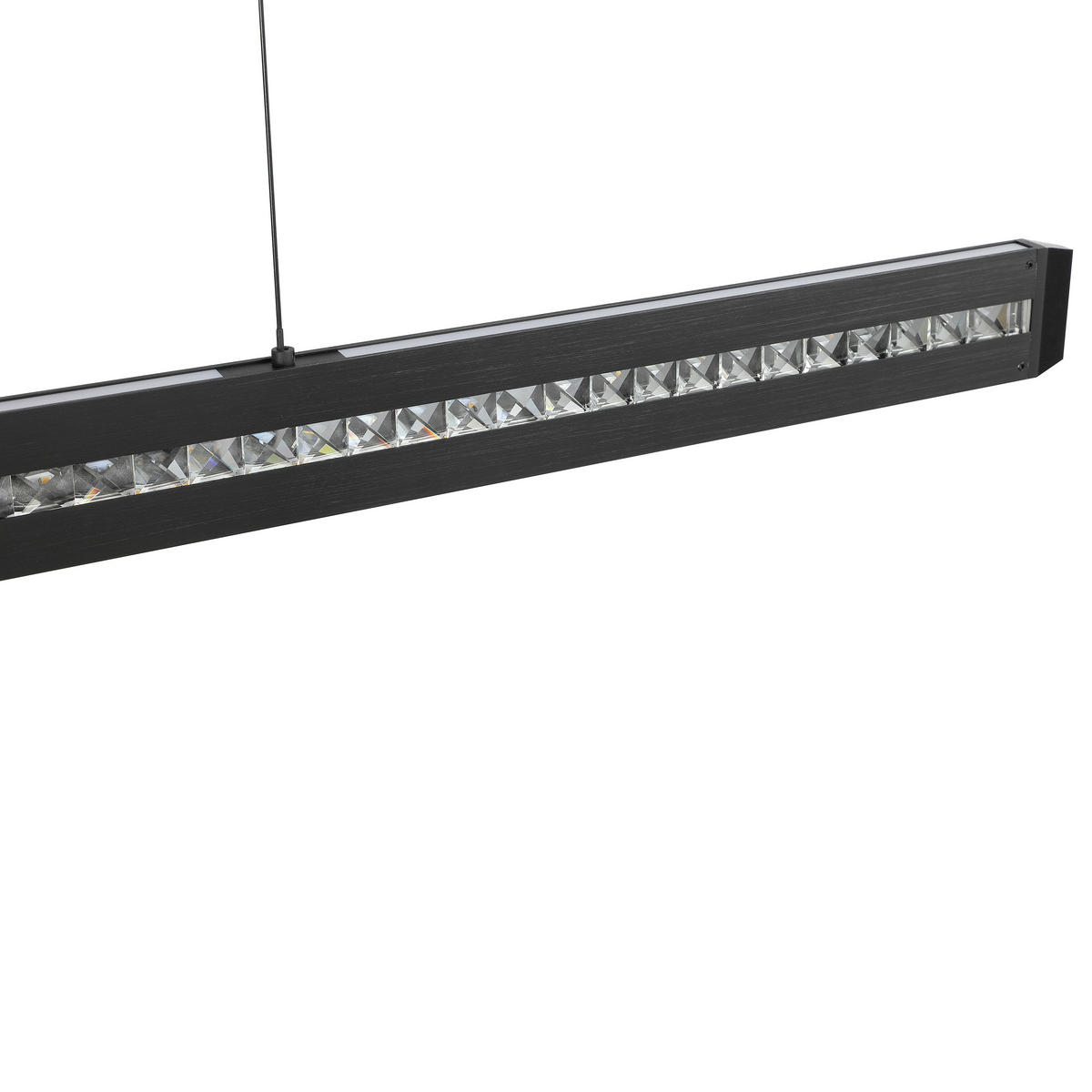 LED-HÄNGELEUCHTE Banda 115/6,5/150 cm   - Schwarz, Design, Glas/Metall (115/6,5/150cm) - Brilliant