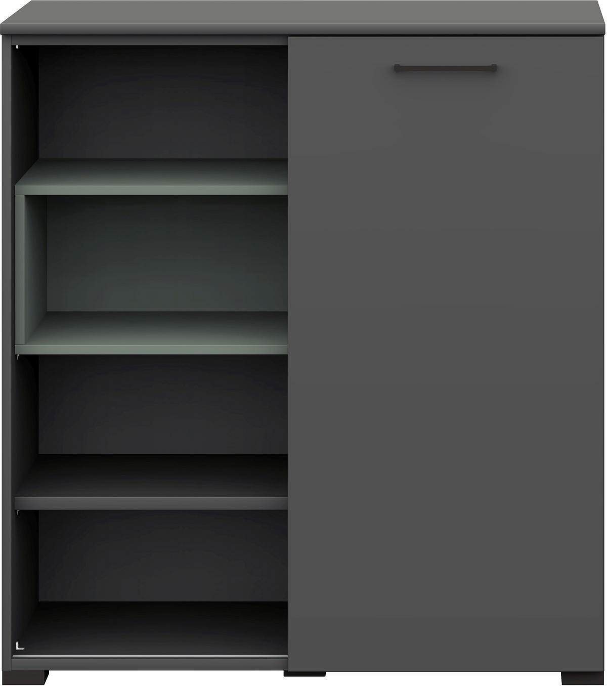 KOMMODE 100/108/41,9 cm  in Graphitfarben, Salbeigrün  - Salbeigrün/Anthrazit, Design, Holzwerkstoff/Metall (100/108/41,9cm) - Cantus