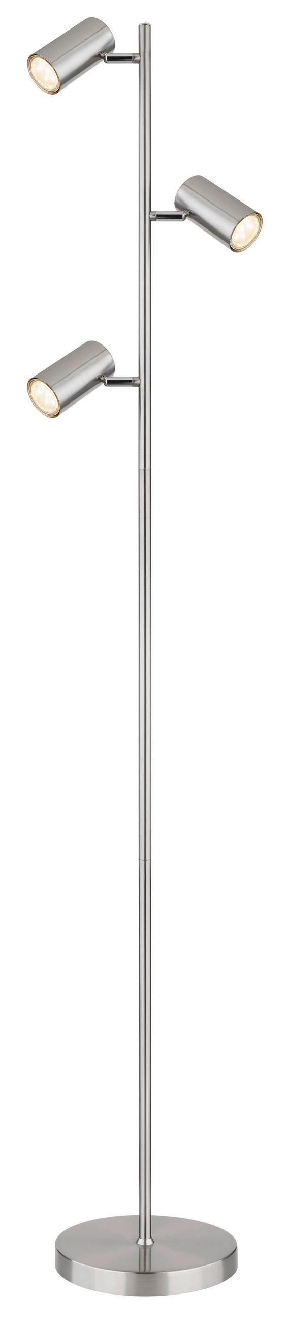 Stehlampe Nickelfarben verstellbare Spotlights