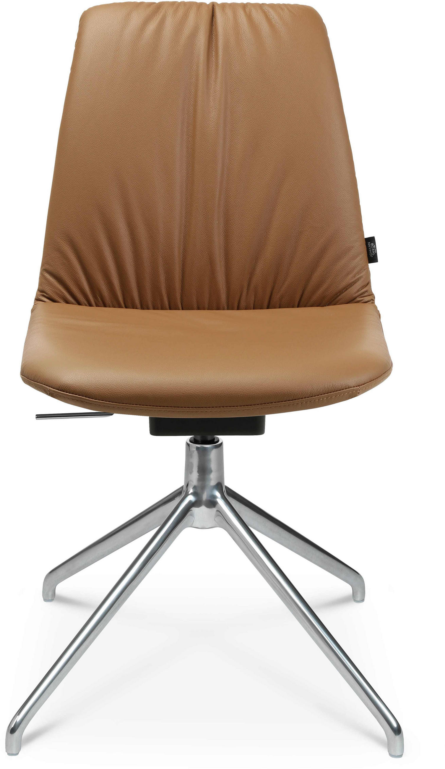STUHL Echtleder Alufarben, Cognac - Cognac/Alufarben, Design, Leder/Metall (46/81,5-84,5/55cm) - Johann Jakob