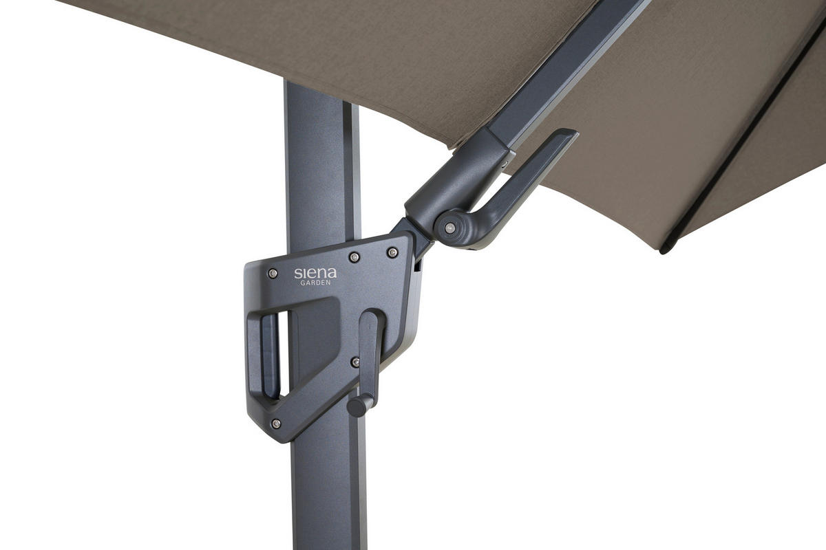 AMPELSCHIRM 300 cm Taupe  - Taupe/Anthrazit, MODERN, Textil/Metall (300/300cm) - Siena Garden